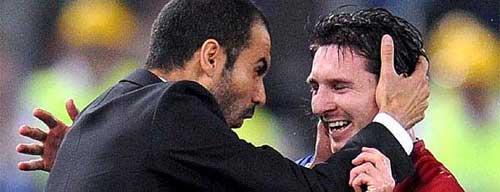 Foto: El País - Pep Guardiola y Lionel Messi, dos genios del F.C. Barcelona